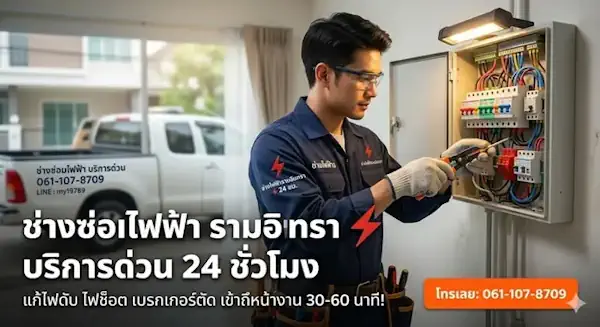 ช่างซ่อมไฟฟ้าตามบ้าน กำลังซ่อมไฟดับ รามอินทรา